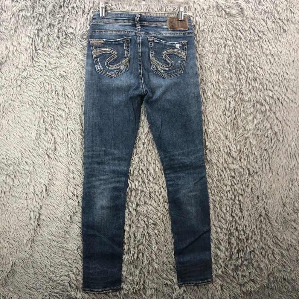 Silver Jeans Womens 27 Tuesday Mid Skinny Distressed Jeans